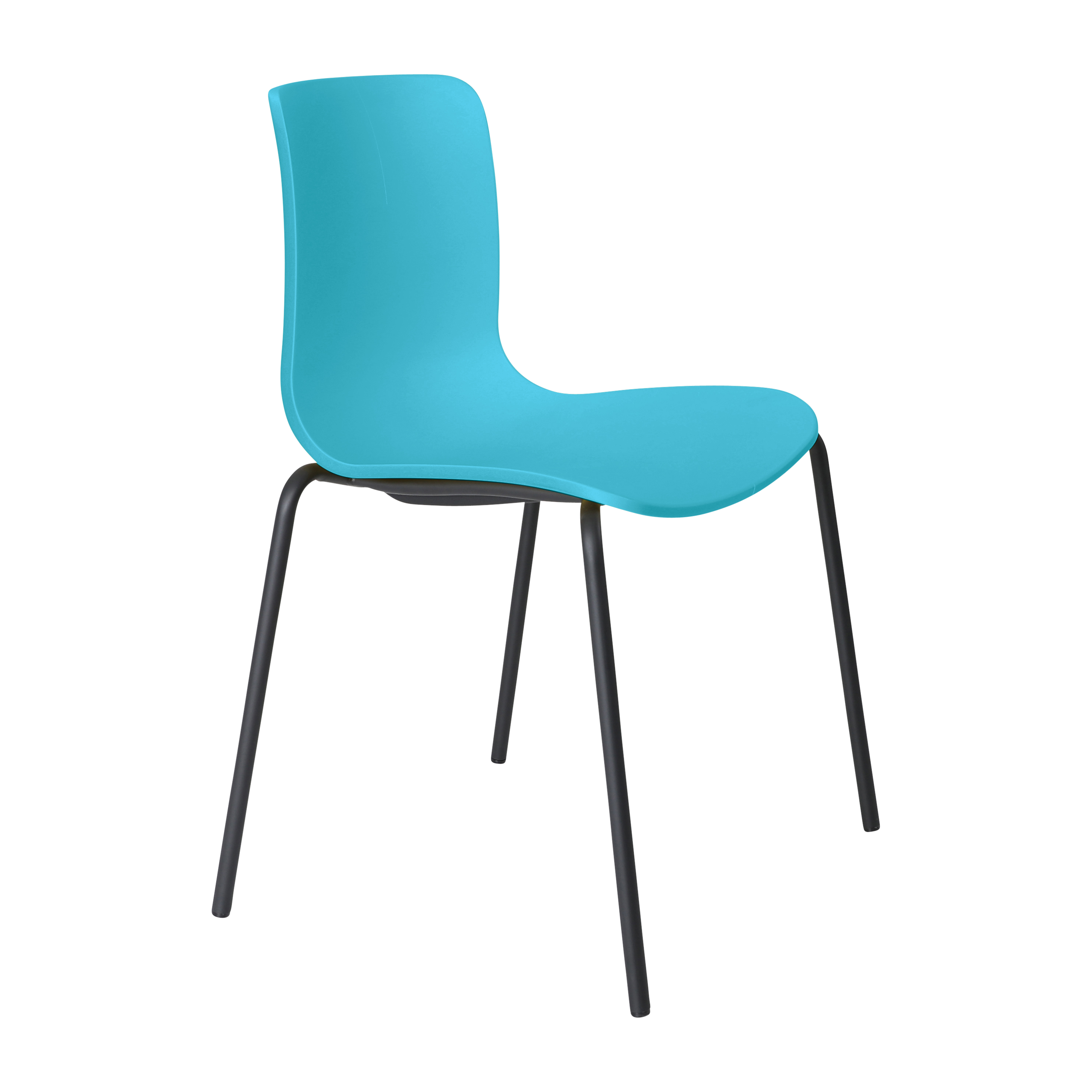 Acti Chair (Teal / 4-leg Black Powdercoat)